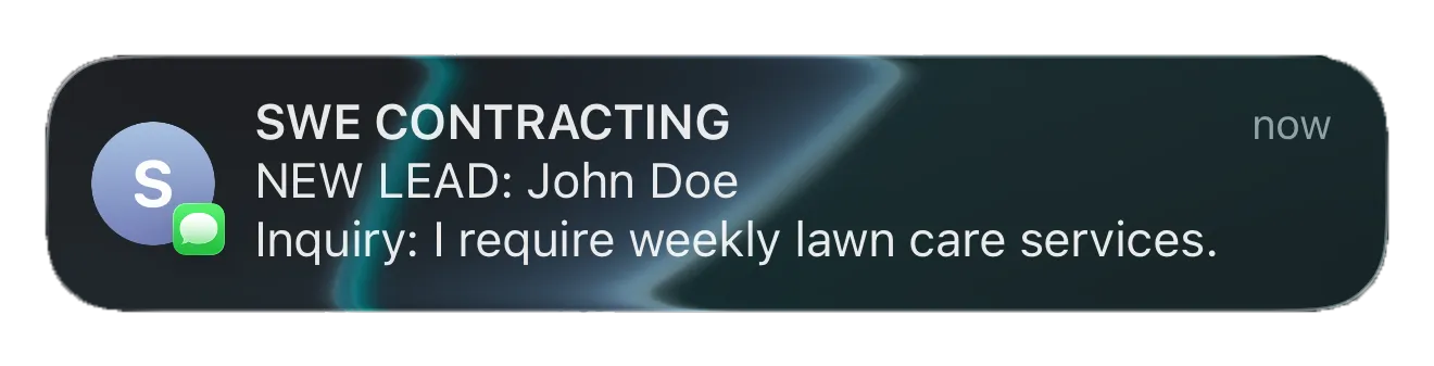 SMS lead notifications on phone